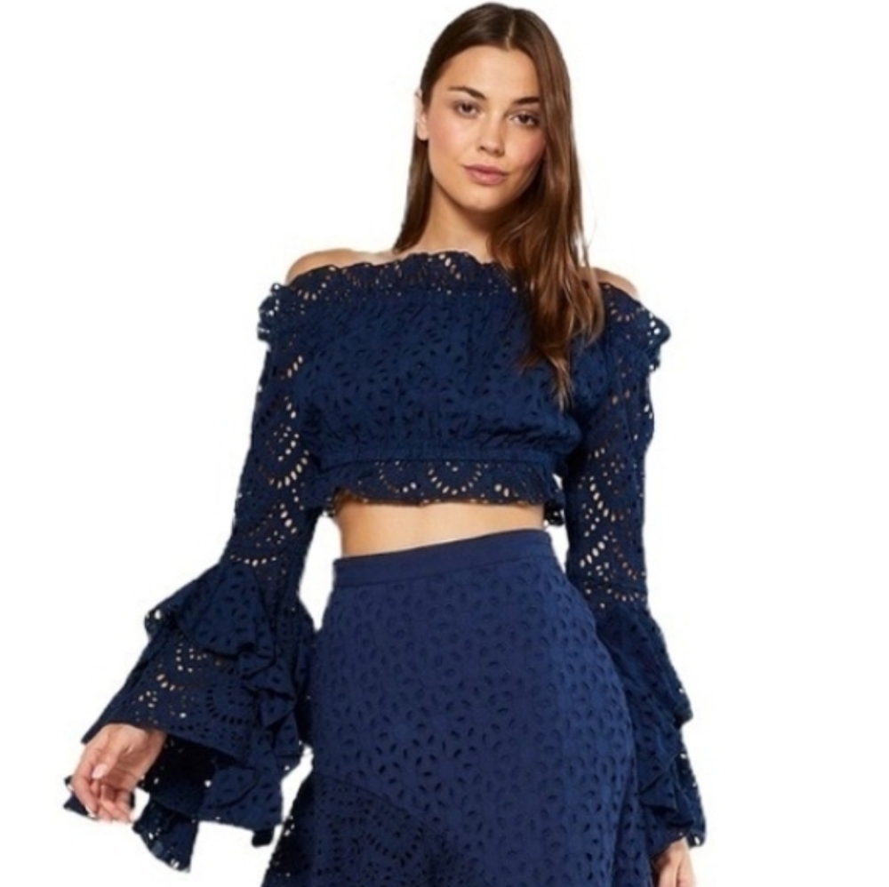 NWOT Misa Los Angeles Bell Sleeve Crop Top